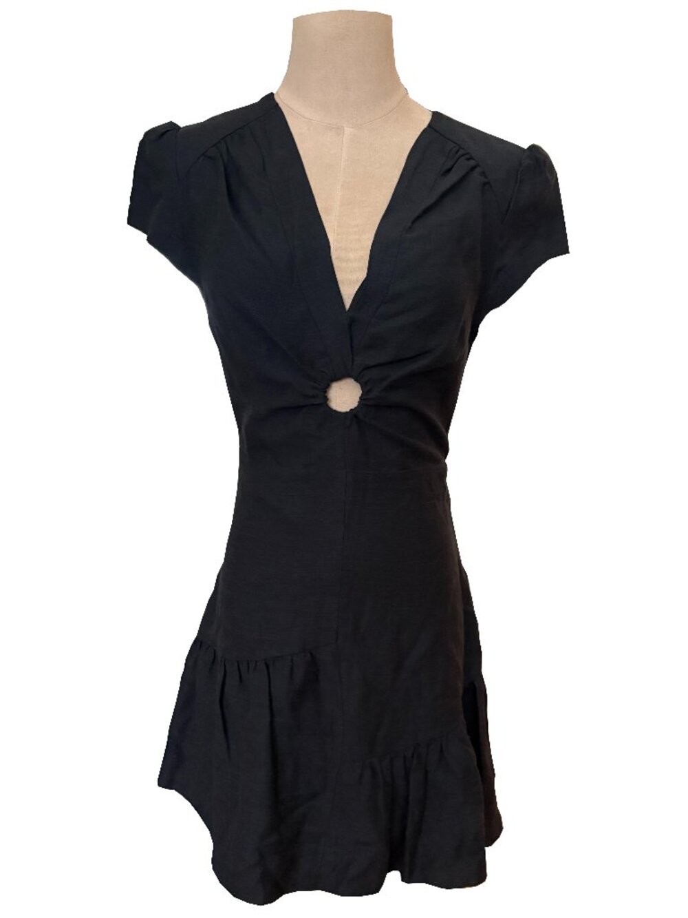 Sandro Paris Black Cutout Midi Dress
